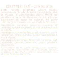 fiche informative sur le pot de Curry Vert Thaï Albert Ménès