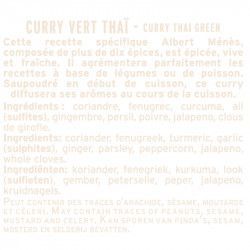 fiche informative sur le pot de Curry Vert Thaï Albert Ménès