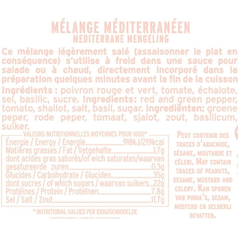 Jar of Mediterranean Mix information sheet  Albert Ménès