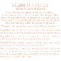 fiche informative sur le pot de Mélange Pain d'Epices Albert Ménès