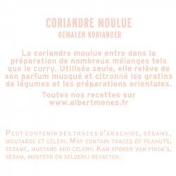 Jar of Ground Coriander information sheet  Albert Ménès