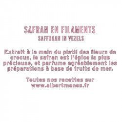 fiche informative sur le pot de Safran en Filaments Albert Ménès