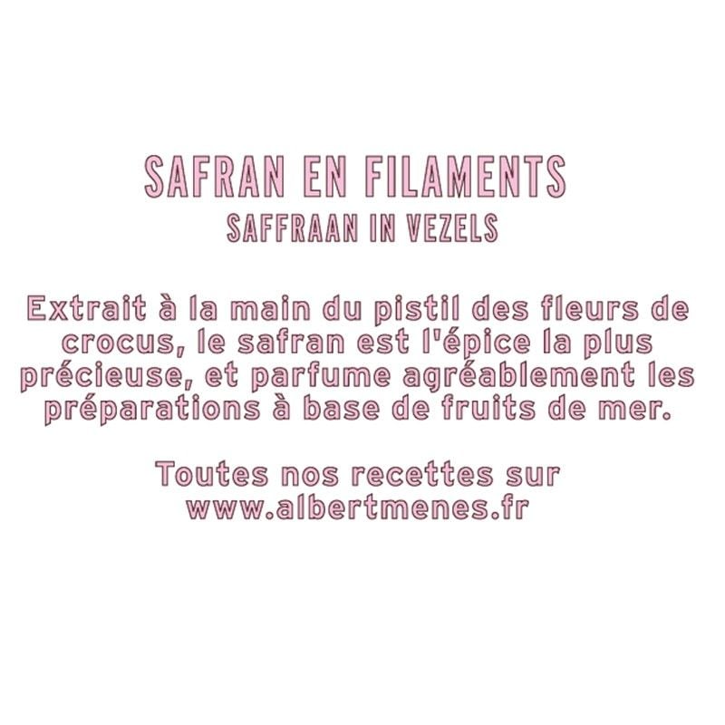 Töpfchen Informationsblatt Safranfäden Albert Ménès