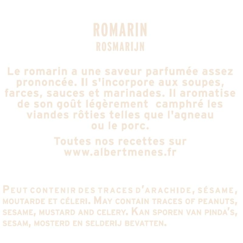 Jar of Rosemary Origin France information sheet  Albert Ménès