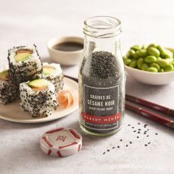 atmosphere photo of the pot of Black Sesame Seeds Albert Ménès
