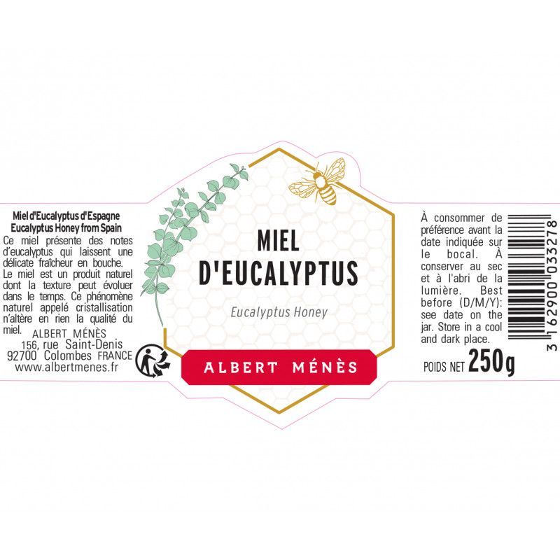 Miel d'eucalyptus d'Espagne - Albert Ménes - 250 g