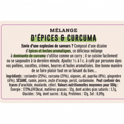 fiche informative sur le pot de Délice de Curcuma Albert Ménès
