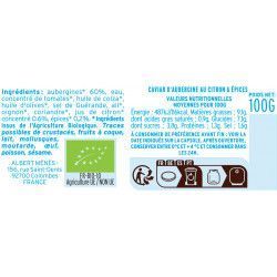 ORGANIC AUBERGINE CAVIAR WITH LEMON AND SPICES