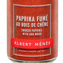 Zoom sur le pot de Paprika Fumé au Bois de Chêne Albert Ménès