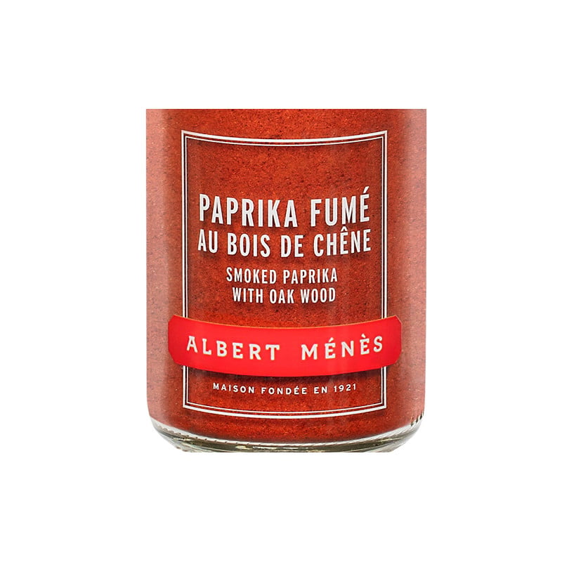 Zoom sur le pot de Paprika Fumé au Bois de Chêne Albert Ménès