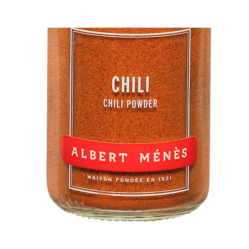 Zoom on the pot of Chilli Powder Albert Ménès