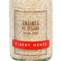 Zoom sur le pot de Graines de Sésame Albert Ménès