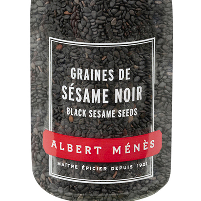 Zoom on the pot of Black Sesame Seeds Albert Ménès