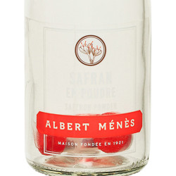 Zoom on the pot of Saffron Powder Albert Ménès