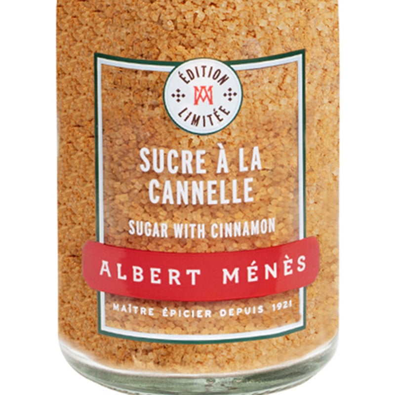 Zoom on the pot of Cinnamon sugar Albert Ménès