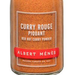 Zoom sur le pot de Curry Rouge Piquant Albert Ménès
