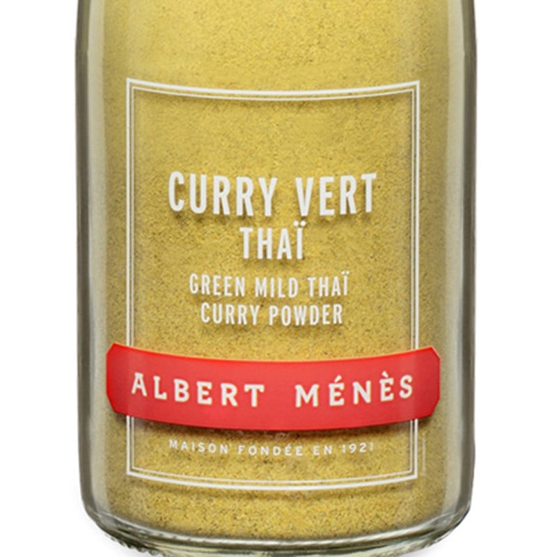 Zoom on the pot of Green Mild Thai Curry Powder Albert Ménès