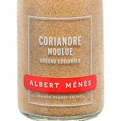 Zoom on the pot of Ground Coriander Albert Ménès