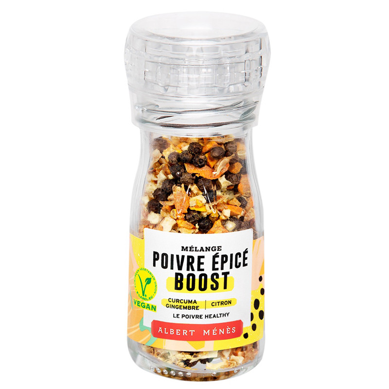 Mélange Poivre Épicé Boost en Moulin 35 g Albert Ménès