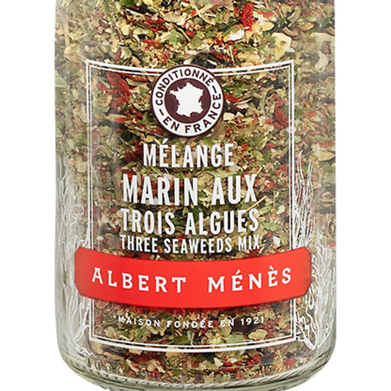 Zoom on the pot of Three Seaweed Mix Albert Ménès