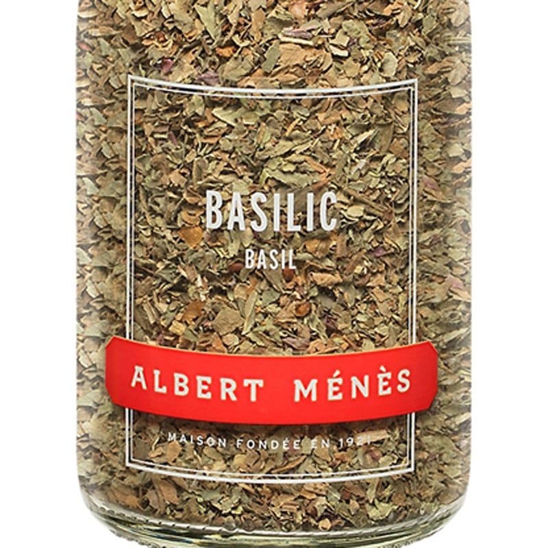 Zoom sur le pot de Basilic Albert Ménès
