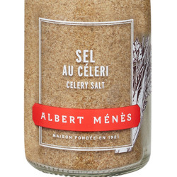 Zoom sur le pot de Sel au Céleri Albert Ménès