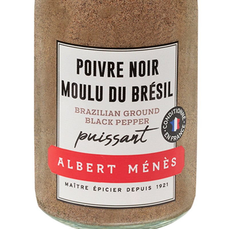 Zoom on the pot of Ground Black Pepper Albert Ménès