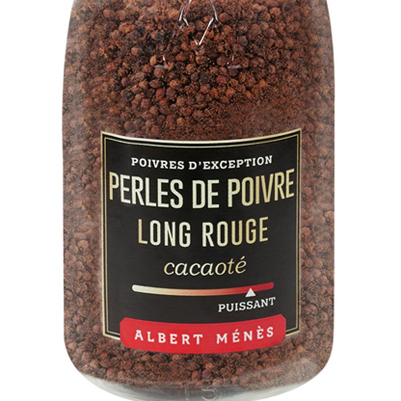 Zoom sur le pot de Perles de Poivre Long Rouge - Moulin Albert Ménès