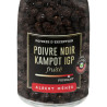 Zoom sur le pot de Poivres de Kampot Noir I.G.P - Moulin Albert Ménès