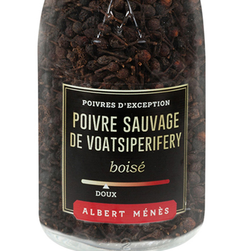 Zoom on the pot of Wild Voatsiperifery Peppercorns - Pepper Mill Albert Ménès