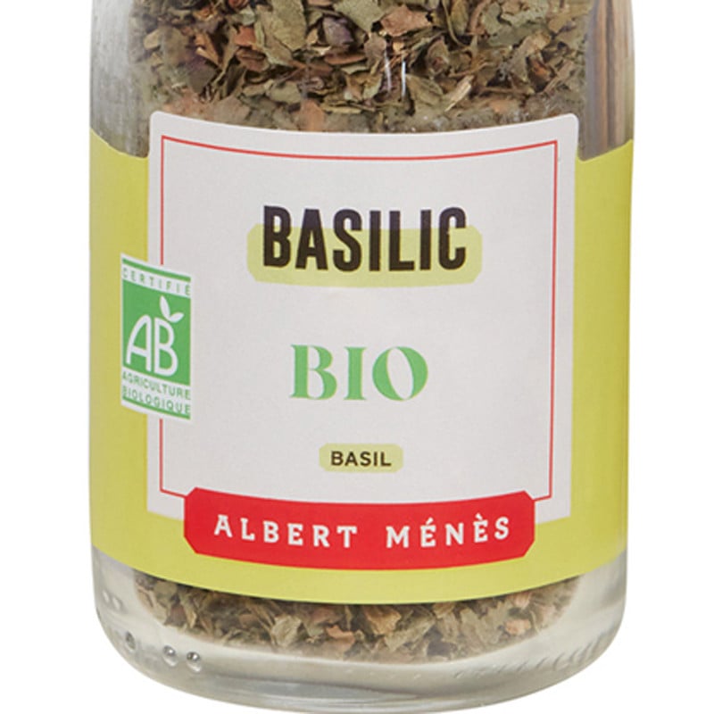 Zoom on the pot of Organic Basil Albert Ménès