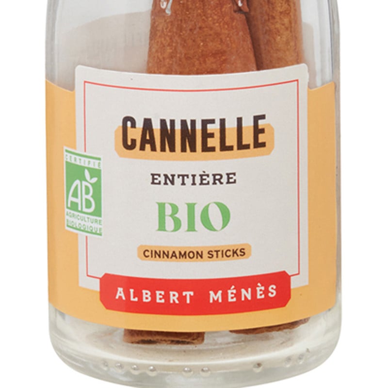 Zoom on the pot of Organic Cinnamon Sticks Albert Ménès