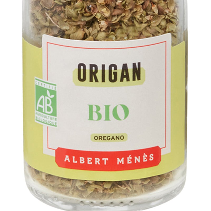 Zoom on the pot of Organic Oregano Albert Ménès