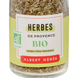 Zoom on the pot of Organic Herbes de Provence Albert Ménès