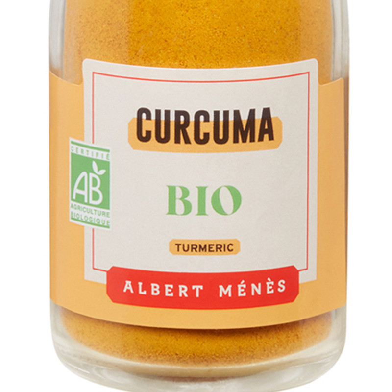 Zoom on the pot of Organic Turmeric Albert Ménès