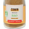 Zoom on the pot of Organic Ground Cumin Albert Ménès