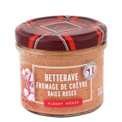 Crème de Chèvre à la Betterave et  aux Baies Roses