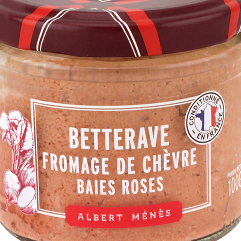 Crème de Chèvre à la Betterave et  aux Baies Roses