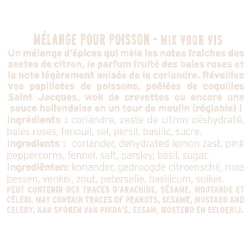 fiche informative sur le pot de Mélange pour POISSON - Moulin Albert Ménès