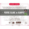 Recharge écologique de Poivre Blanc de Kampot Albert Ménès, conditionnement pratique pour votre moulin à poivre