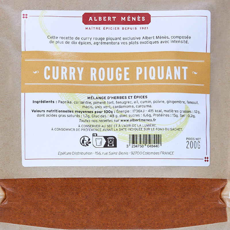 ALBERT MENES Albert Ménès Pâte de curry au gingembre 210g 210g pas cher 