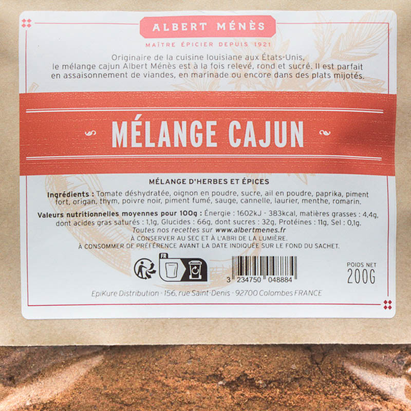 Epices Cajun mélange 100 gr sachet refermable : : Epicerie