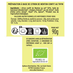 fiche informative pate de citron confit au thym
