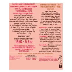 Zwieback - Petites Biscottes au Lait fiche informative