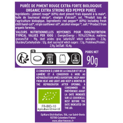 Purée de Piment Rouge Forte BIO fiche informative