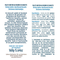 Fiche produit des Galettes Épaisses Bretonnes Albert Ménès, fabriquées à Pont-Aven avec du beurre de baratte frais demi-sel