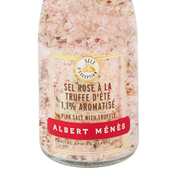 Zoom sur le pot de Sel rose à la Truffe Albert Ménès