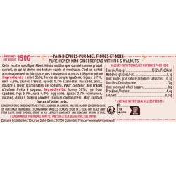 Mini Pain d'Épices Pur Miel aux Figues et Noix  etiquette