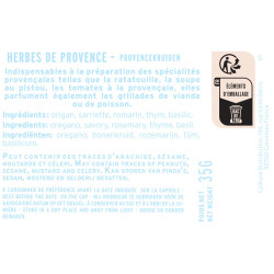 fiche informative sur le pot de Herbes de Provence Albert Ménès
