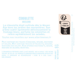 fiche informative sur le pot de Ciboulette Albert Ménès